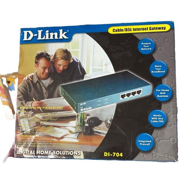 D-Link DI-704P Ethernet Broadband Router Digital Home New Sealed Box - Picture 1 of 3